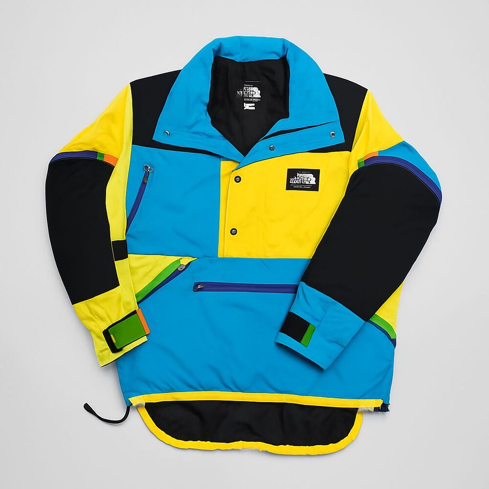 RARE Vintage 90s North Face Colorblock Ski Snowboard Jacket Blue Yellow Black-M